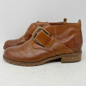 Sofft Brown Leather Boone Tobacco Ankle Moto Boots Size 8.5